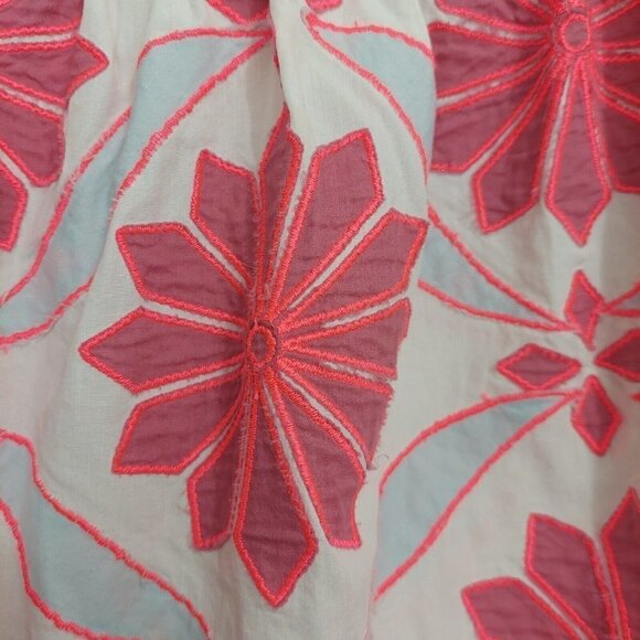 Anthropologie‎ Maeve Pink White Embroidered Off-The-Shoulder Blouse Top Size S - Picture 5 of 10